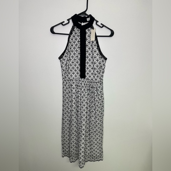 Anthropologie Eri‎ + Ali NWT Black and White High Neck Ninetta Lace Dress - Picture 5 of 6